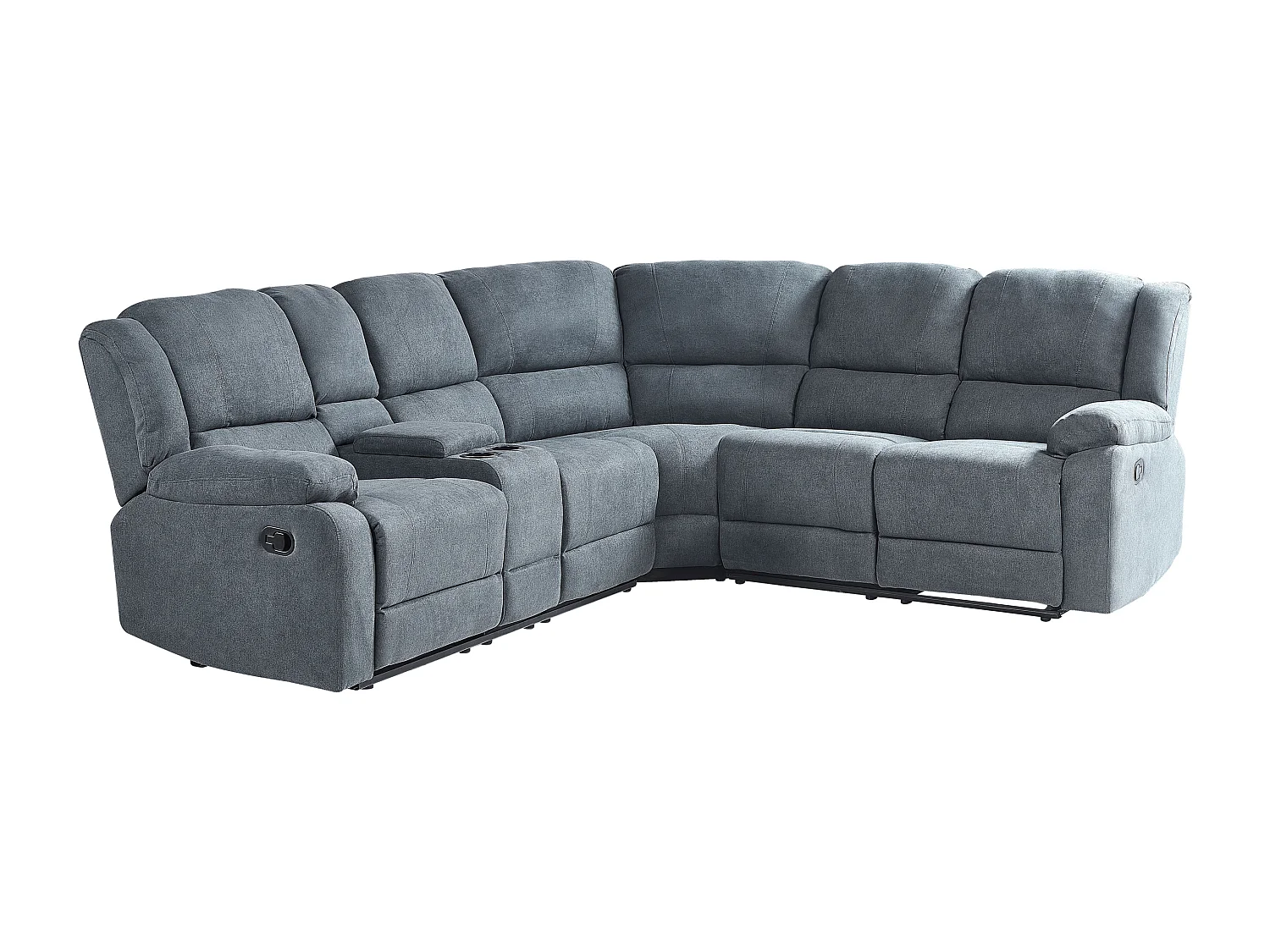 - Canapé d'Angle Relax Manuel - Rokke - Côté droite, en Tissu, Gris Foncé