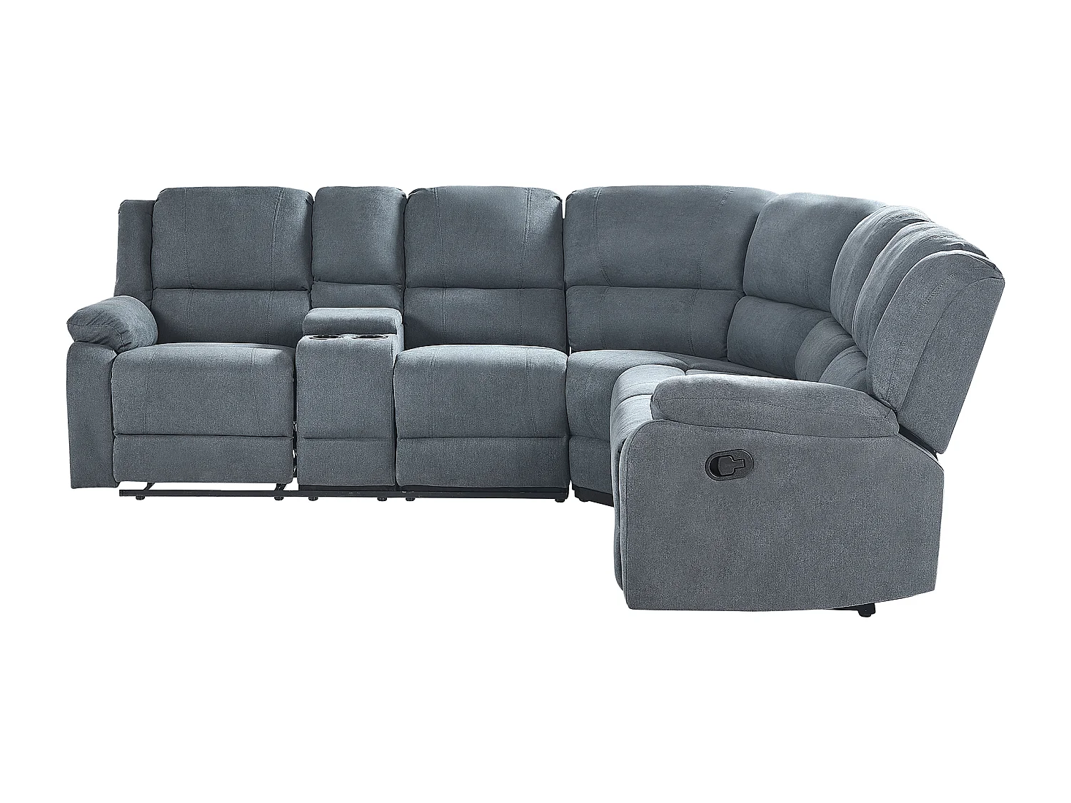 - Canapé d'Angle Relax Manuel - Rokke - Côté droite, en Tissu, Gris Foncé