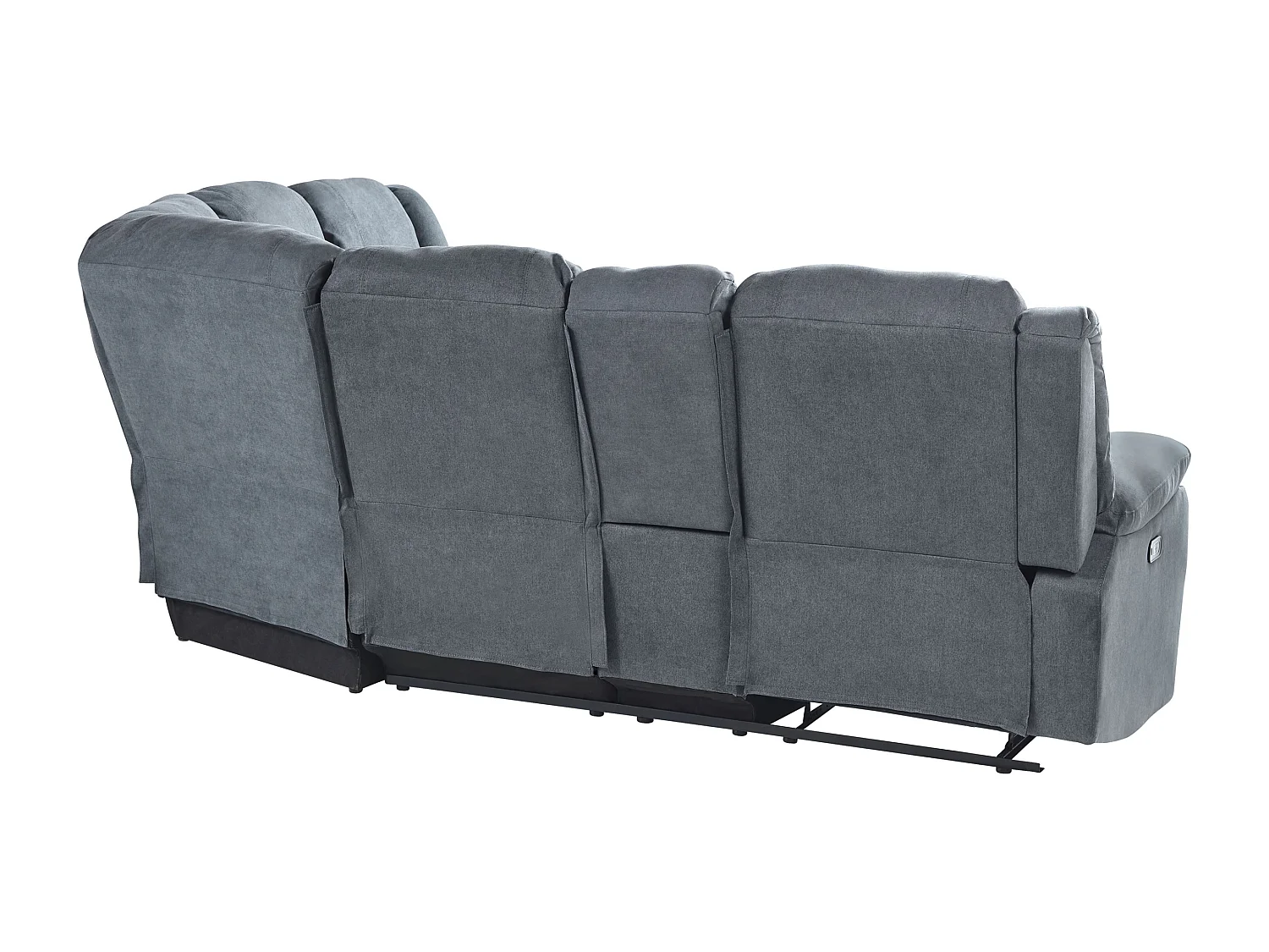 - Canapé d'Angle Relax Manuel - Rokke - Côté droite, en Tissu, Gris Foncé