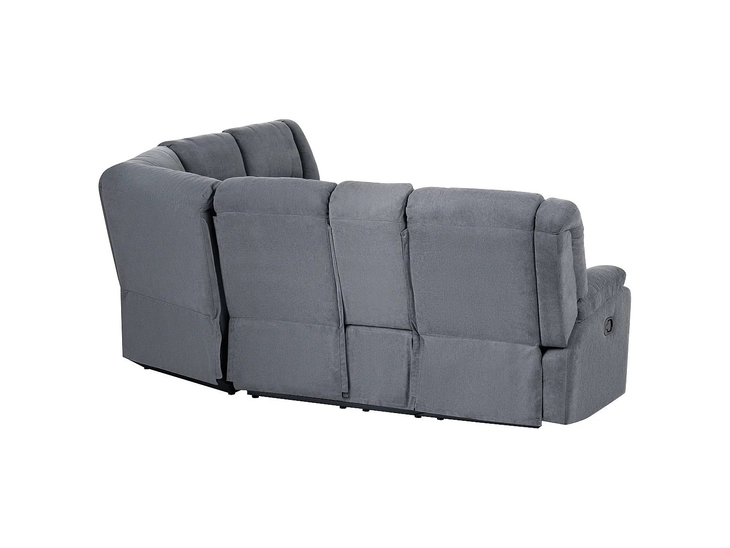 Canapé d'angle relax manuel ROKKE Tissu Gris 5 places Côté gauche