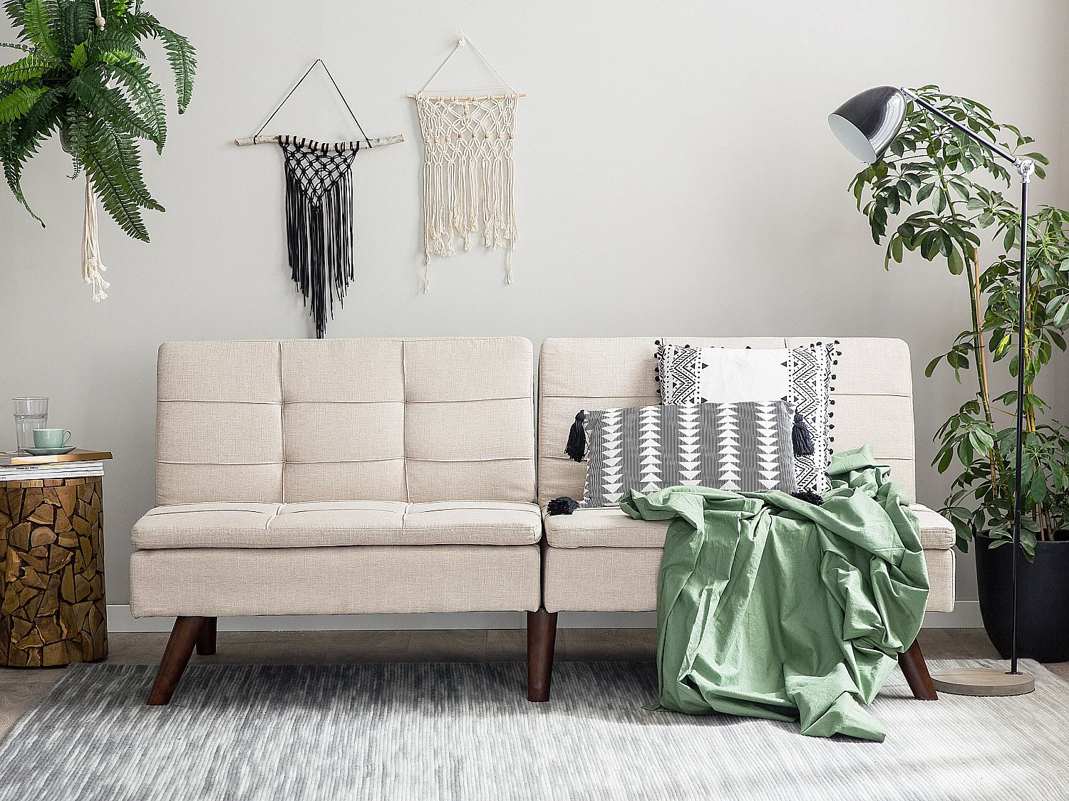 Slaapbank stof beige RONNE