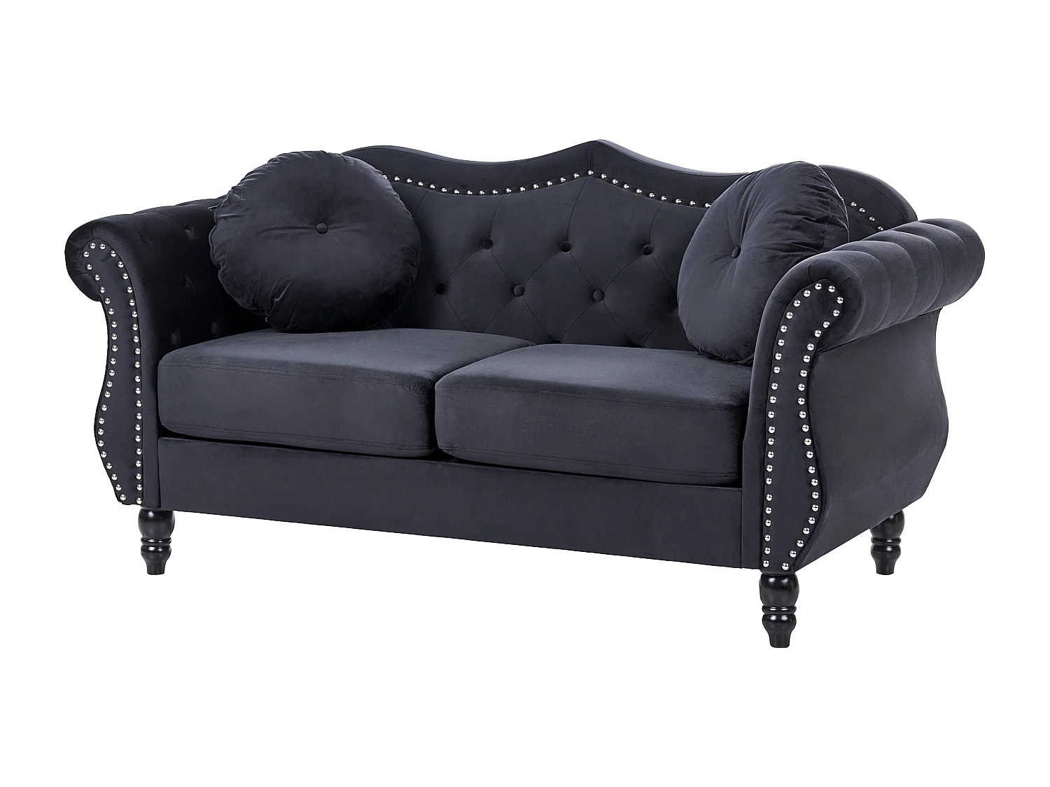 Canapé 2 places SKIEN Velours Noir