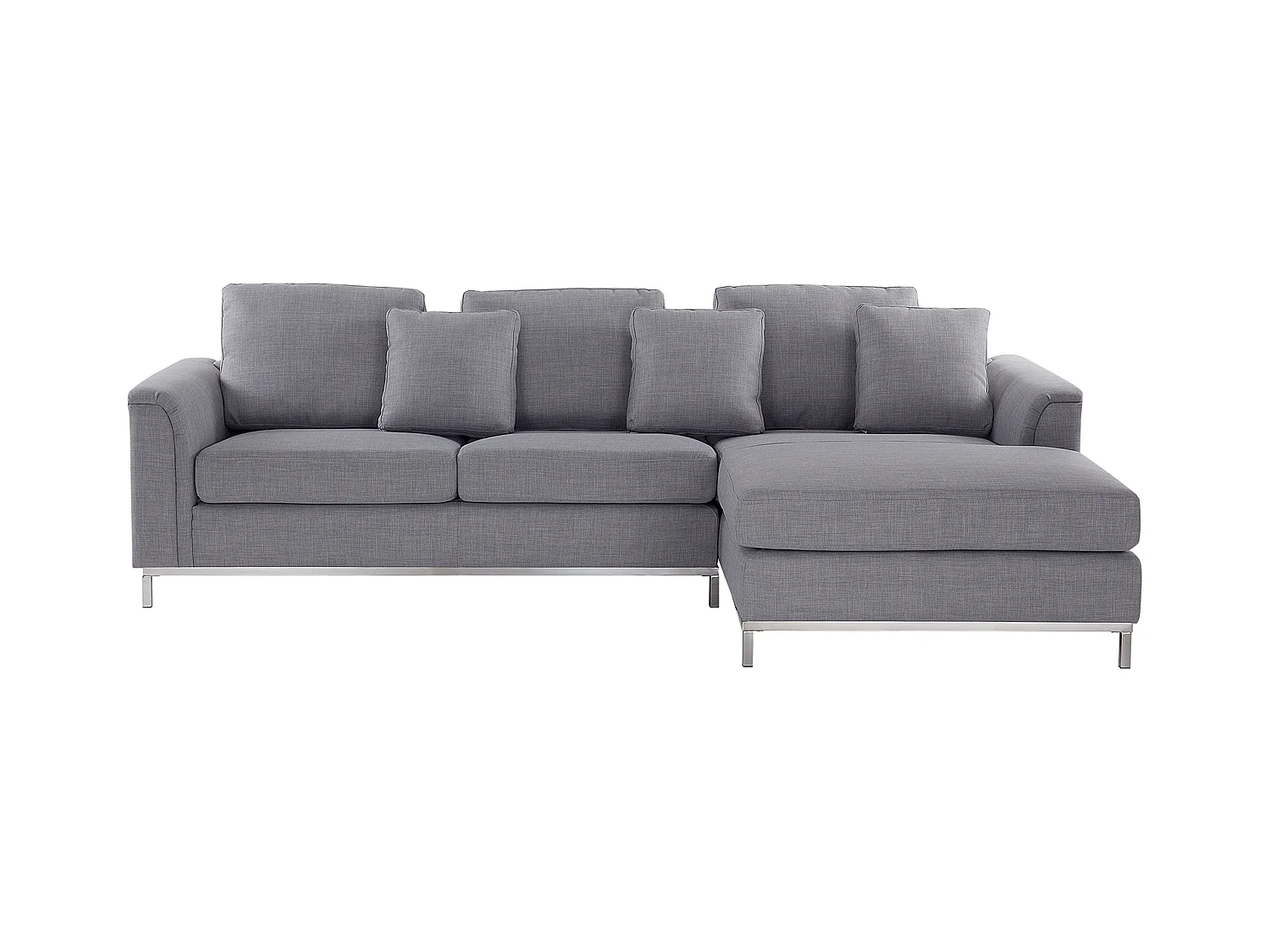 Canapé Angle à droite en Tissu Gris Clair Dossier Matelassé Housses Amovibles Oslo