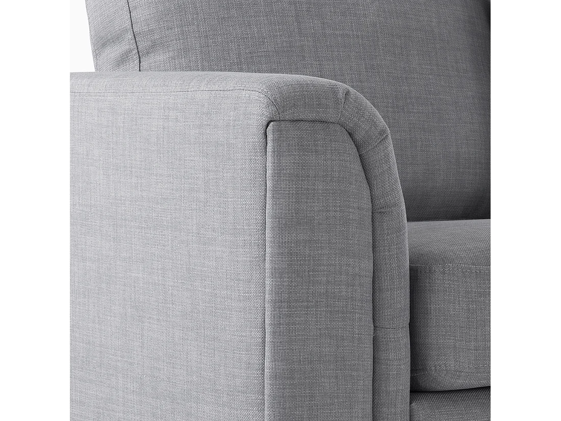 Canapé Angle à Gauche en Tissu Gris Clair Dossier Matelassé Housses Amovibles Oslo