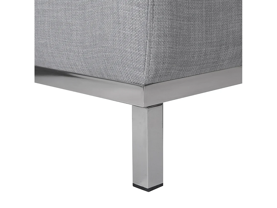 Canapé Angle à Gauche en Tissu Gris Clair Dossier Matelassé Housses Amovibles Oslo