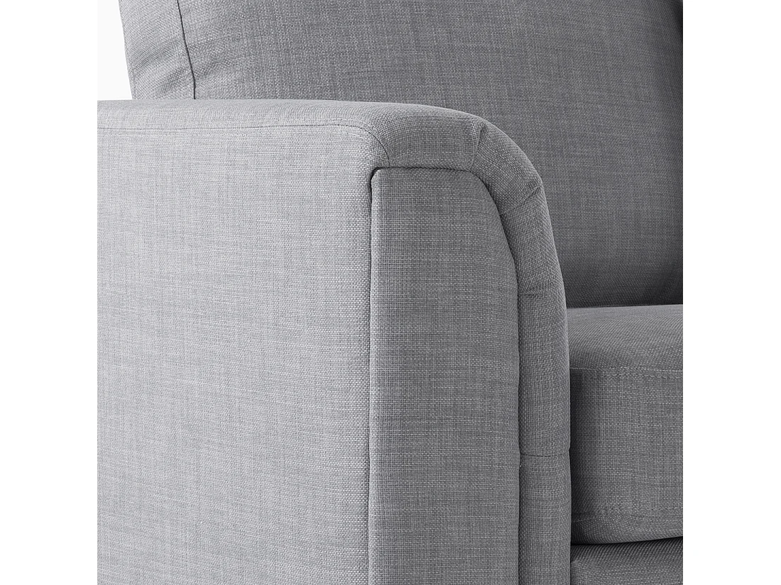 Canapé d'angle OSLO Tissu Gris clair 4 places Côté gauche