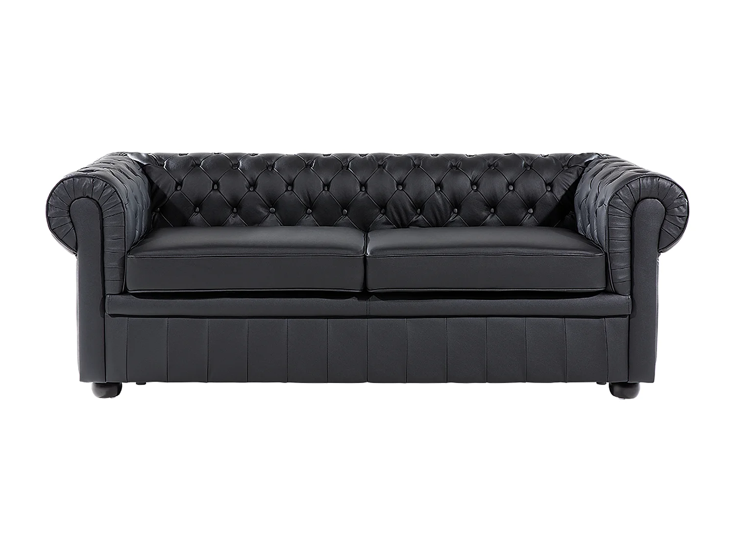Canapé 3 places CHESTERFIELD Cuir Noir