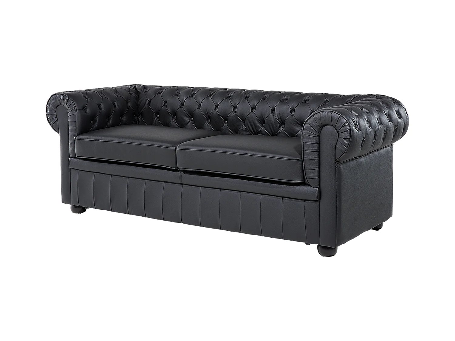 Sofá CHESTERFIELD Piel Negro 3 plazas