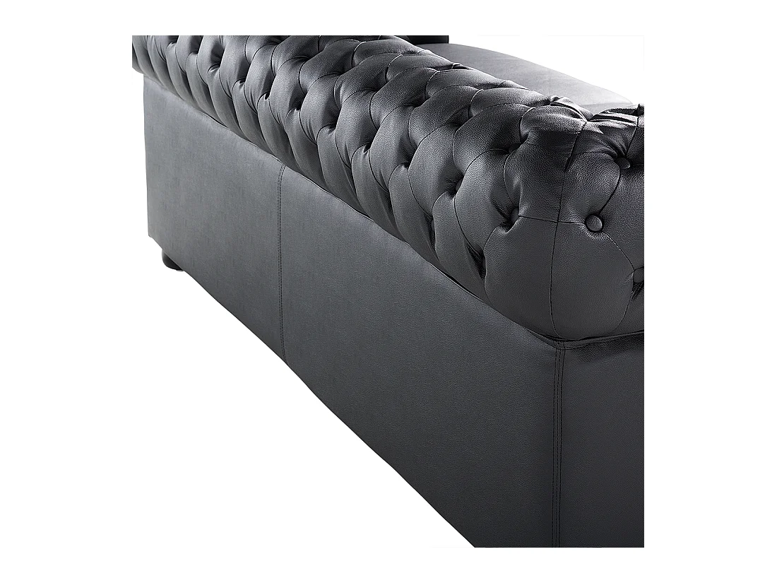 Sofá CHESTERFIELD Piel Negro 3 plazas