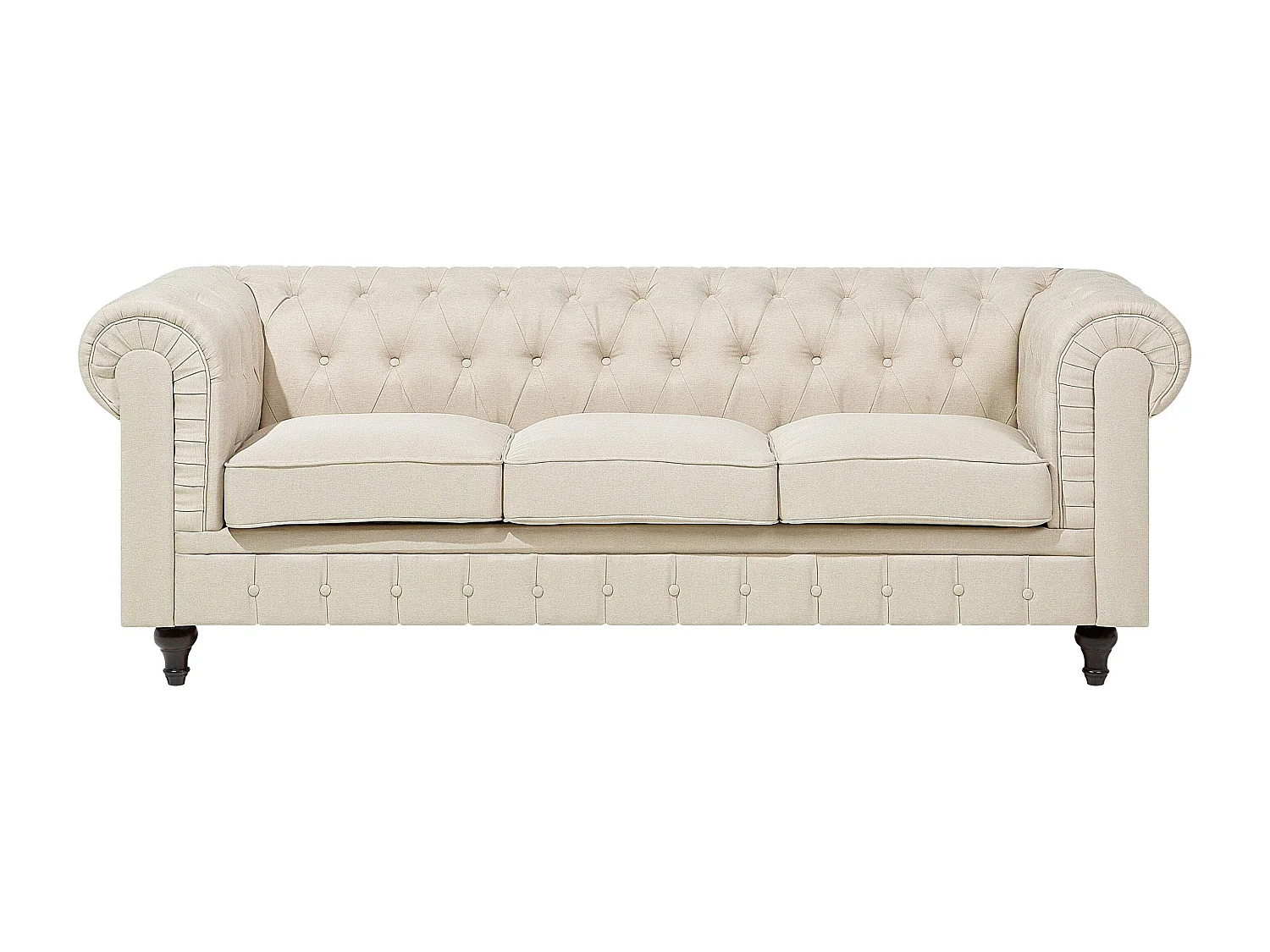 Canapé 3 places CHESTERFIELD Tissu Beige
