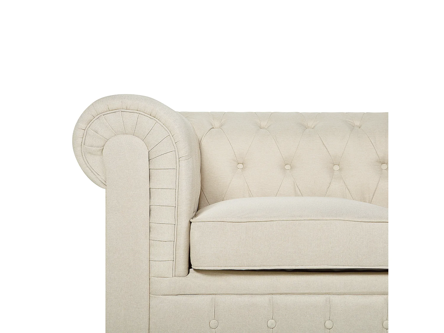 Canapé 3 places CHESTERFIELD Tissu Beige