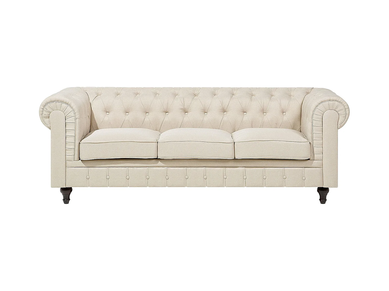 Canapé 3 places CHESTERFIELD Tissu Beige