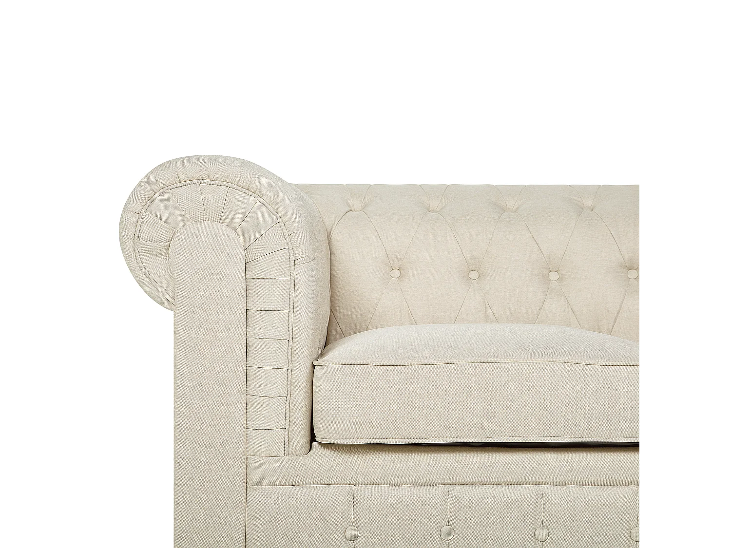 Canapé 3 places CHESTERFIELD Tissu Beige