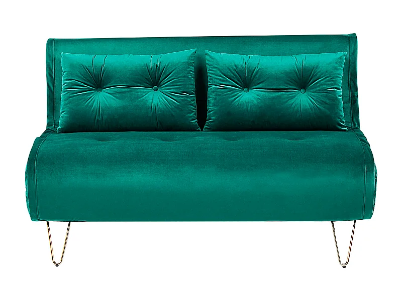Divano letto VESTFOLD Velluto Verde scuro 2 posti