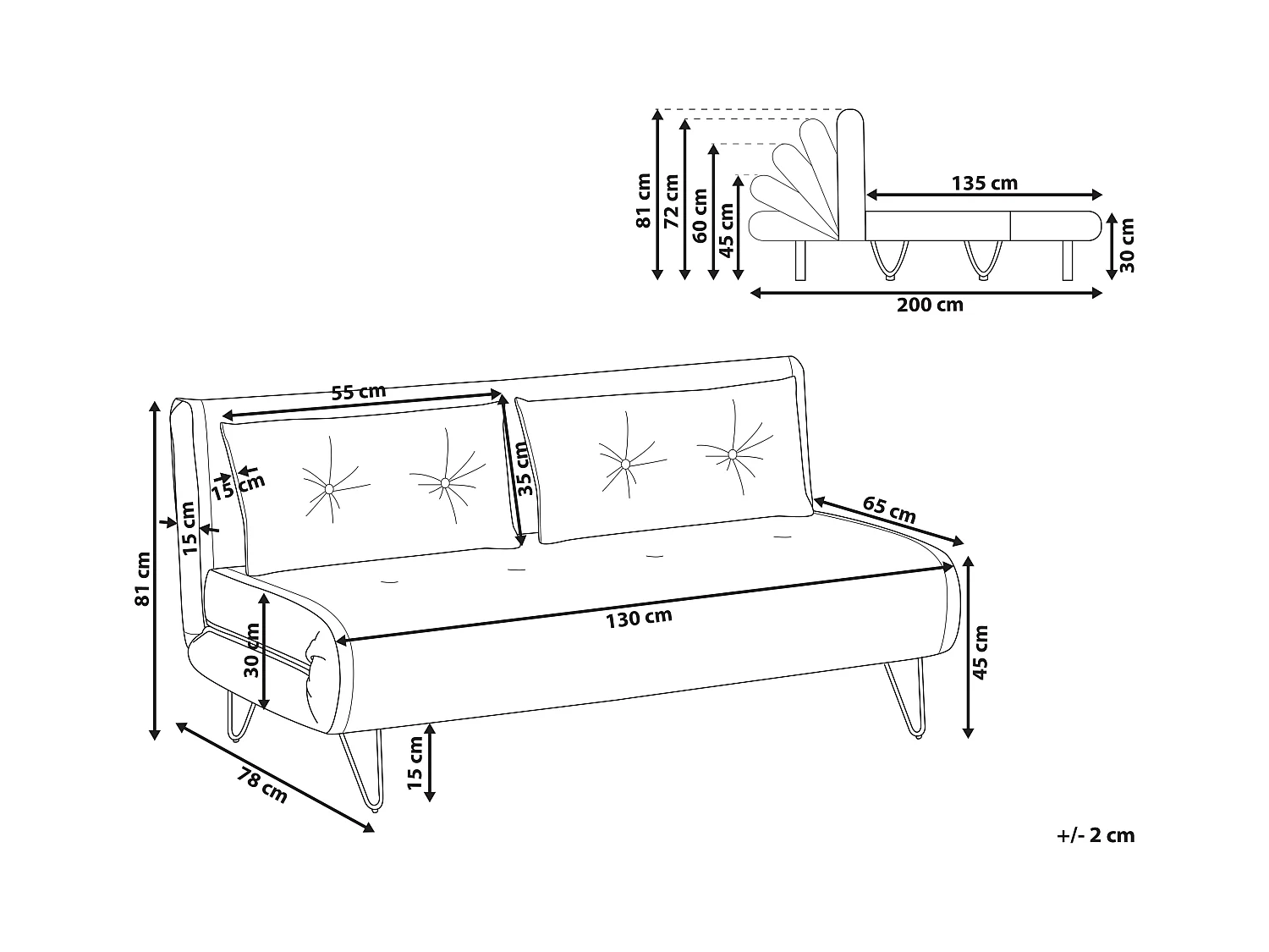 Sofá cama VESTFOLD Terciopelo Verde oscuro 2 plazas