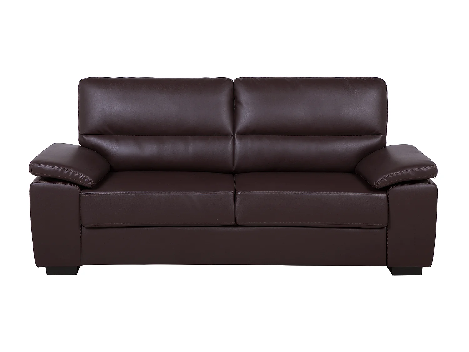 Sofa VOGAR Ekoskóra Ciemnobrązowy dla 3 osób