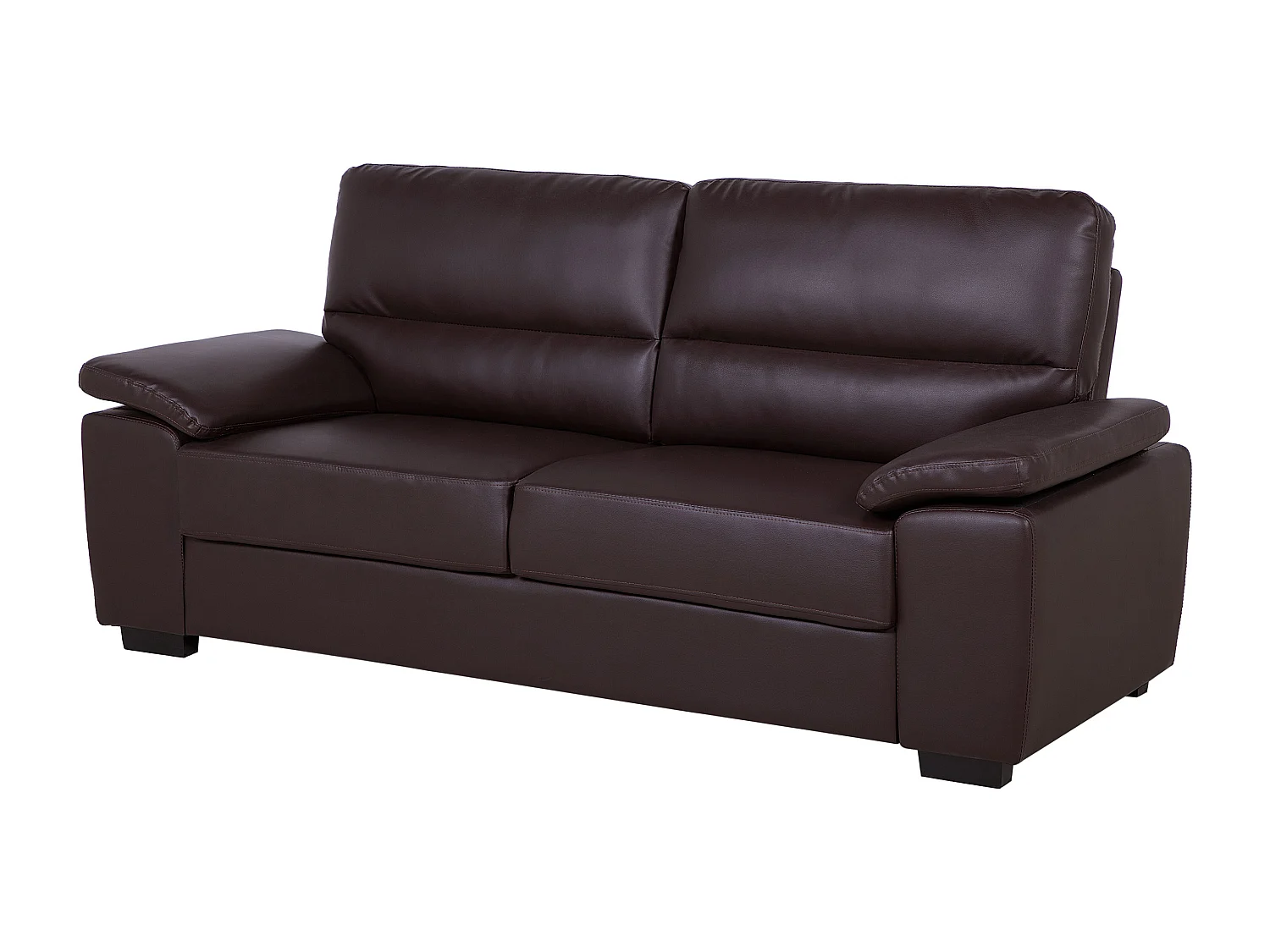Sofa VOGAR Ekoskóra Ciemnobrązowy dla 3 osób