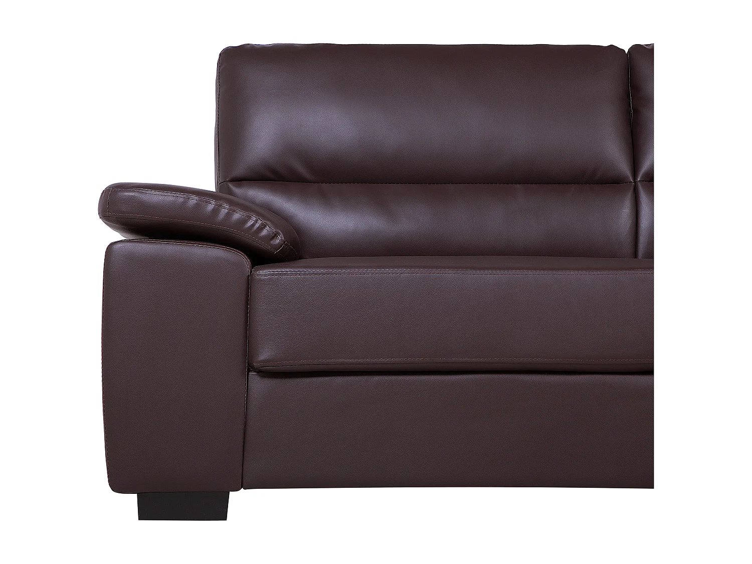 Sofa VOGAR Ekoskóra Ciemnobrązowy dla 3 osób