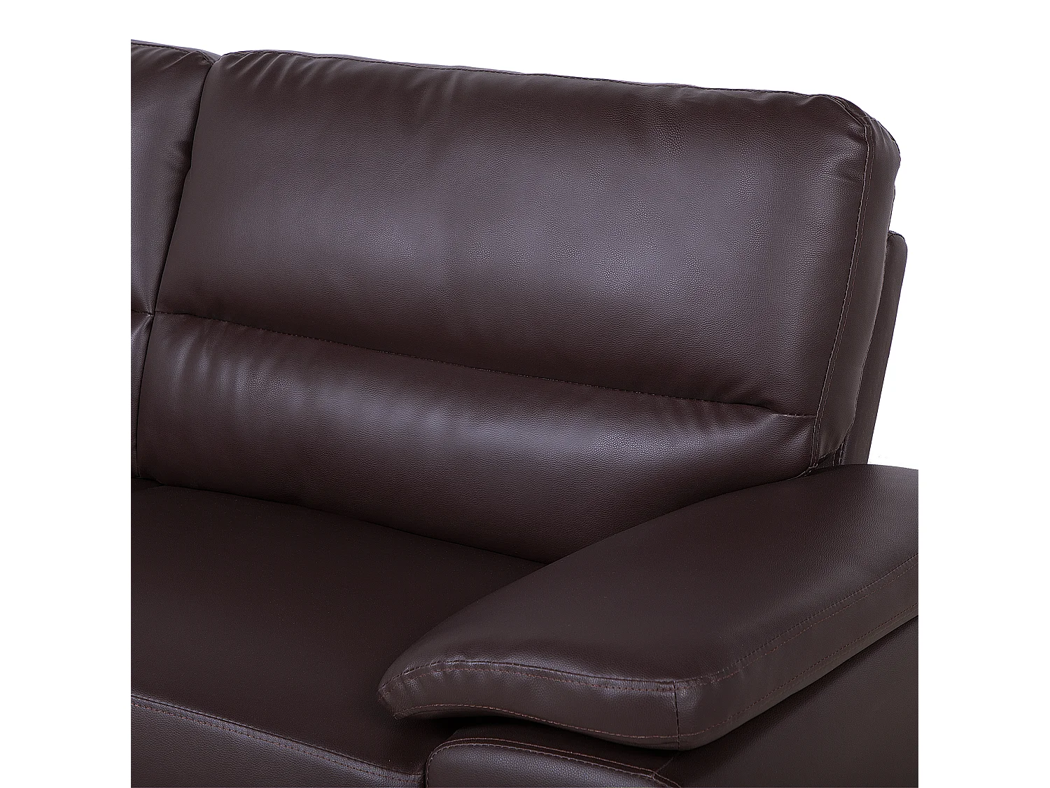 Sofa VOGAR Ekoskóra Ciemnobrązowy dla 3 osób