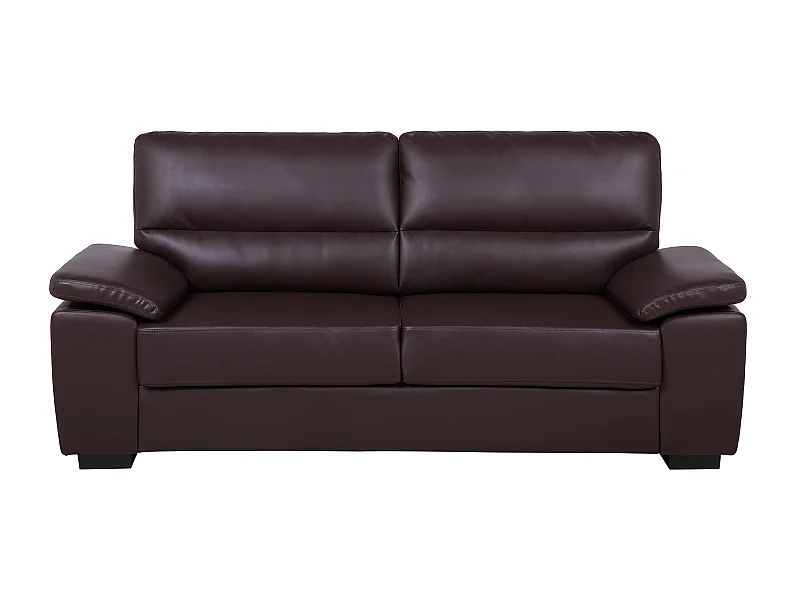 Bank VOGAR Kunstleer Donkerbruin 3-zitter