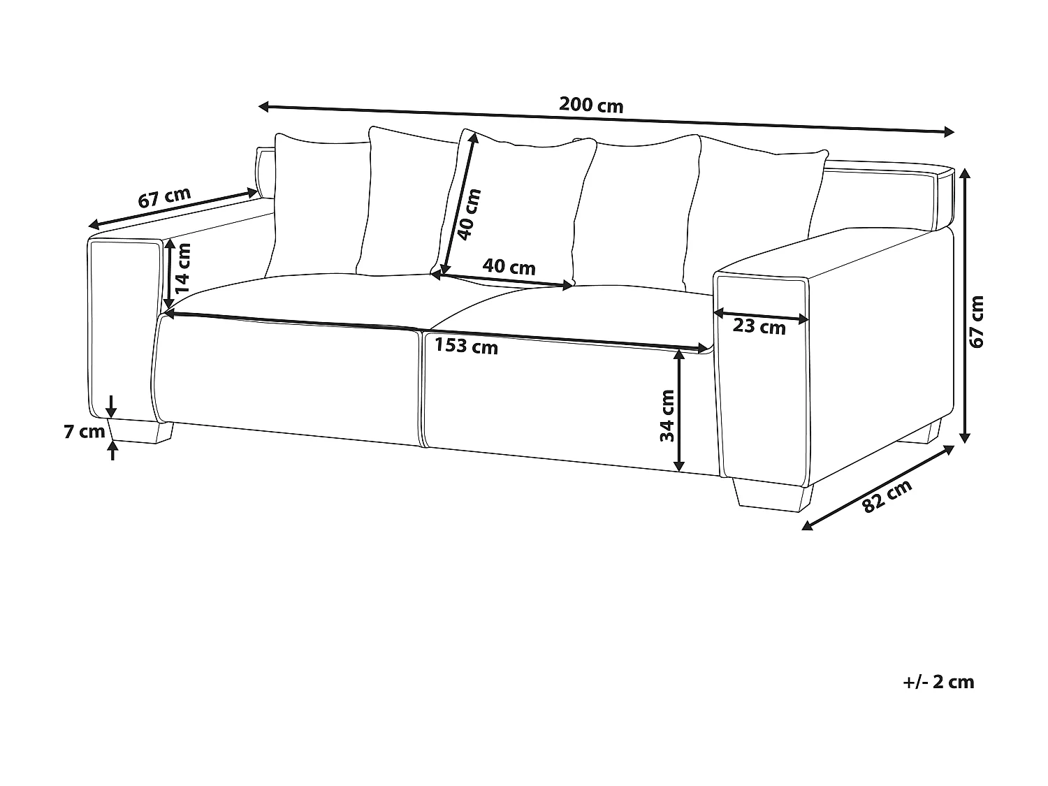 Bank VISKAN Corduroy Donkergrijs 3-zitter