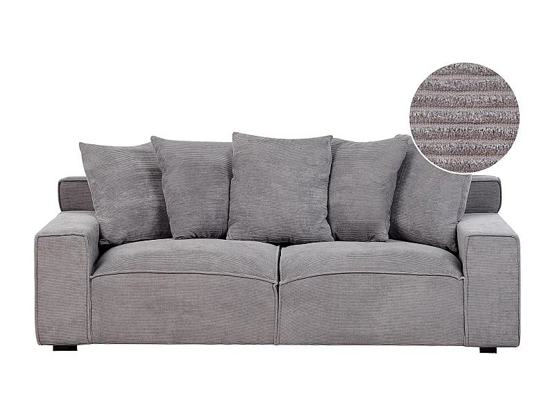 Sofa VISKAN Cord Dunkelgrau 3-Sitzer