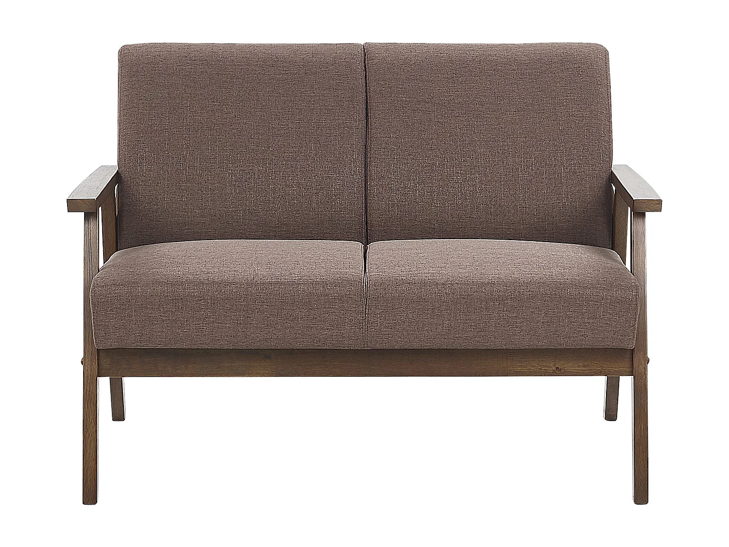 Retro 2-Sitzer Sofa mit Polsterbezug braun Holzgestell Federkern Asnes