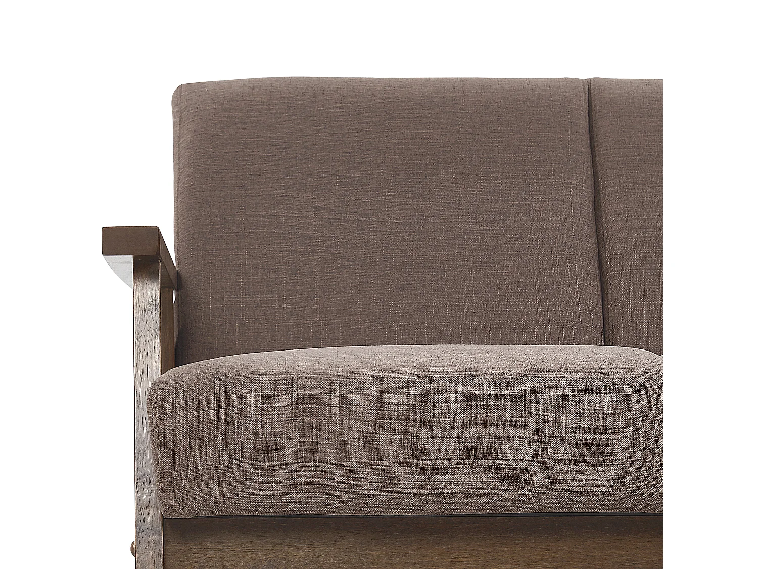 Retro 2-Sitzer Sofa mit Polsterbezug braun Holzgestell Federkern Asnes