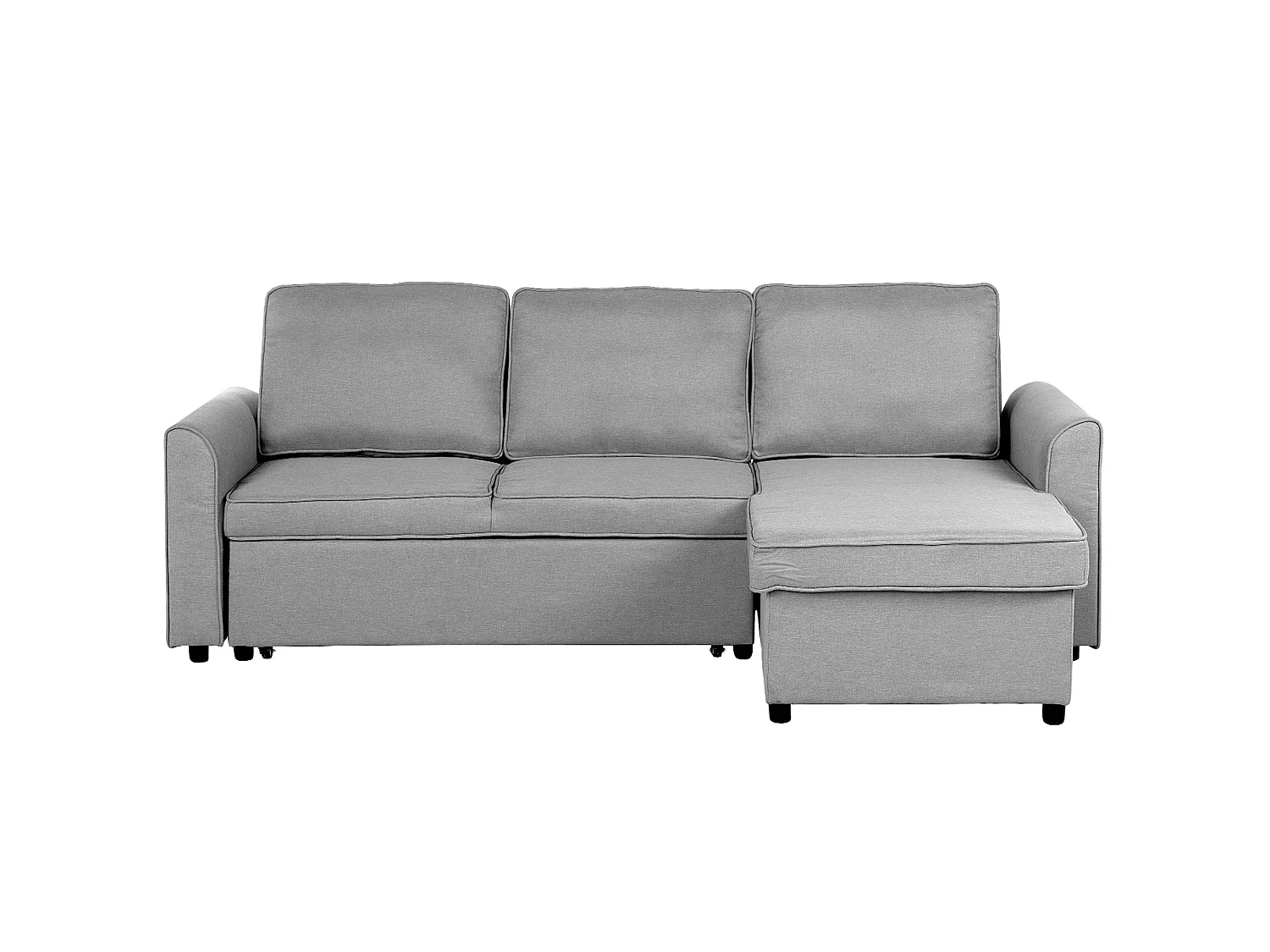 Canapé-lit d'angle NESNA Tissu Gris clair avec rangement 3 places Côté gauche