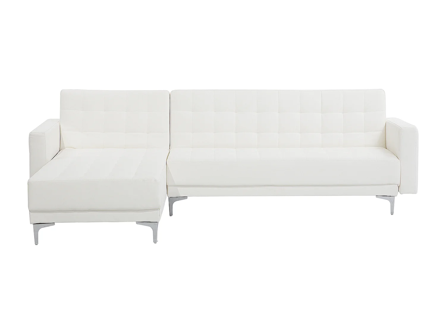 Canapé Angle à gauche Modulable Convertible Cuir PU Blanc Moderne Classique Aberdeen