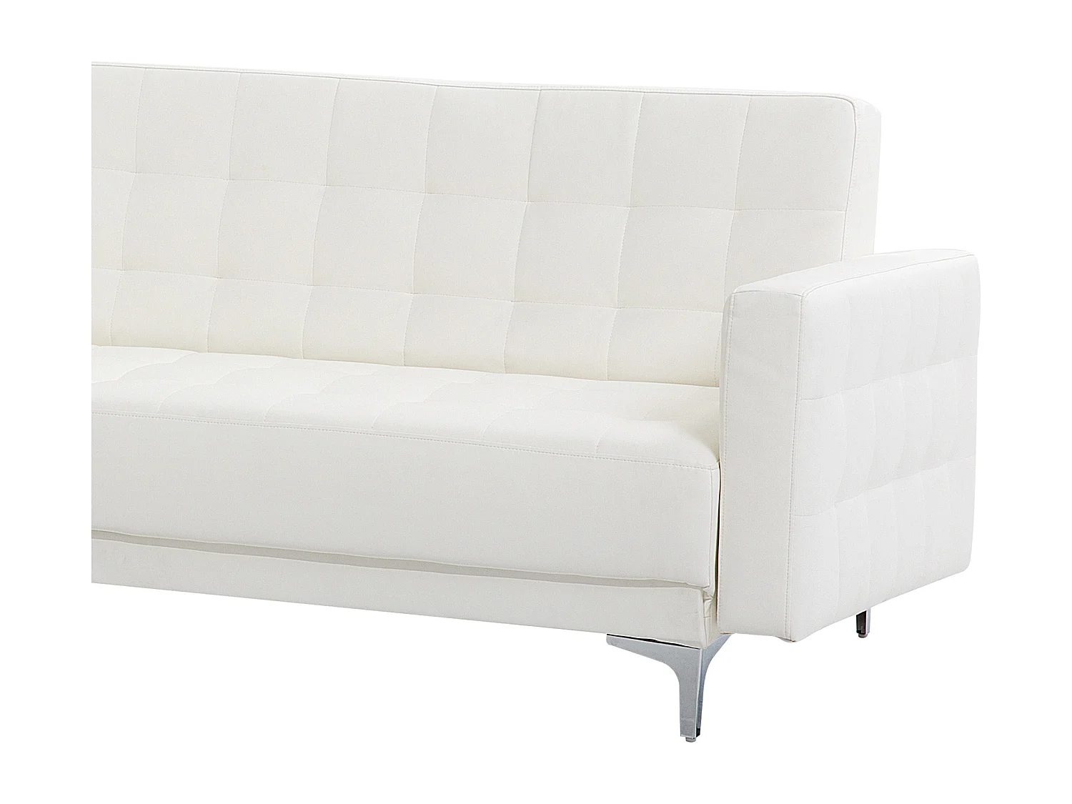 Canapé Angle à gauche Modulable Convertible Cuir PU Blanc Moderne Classique Aberdeen