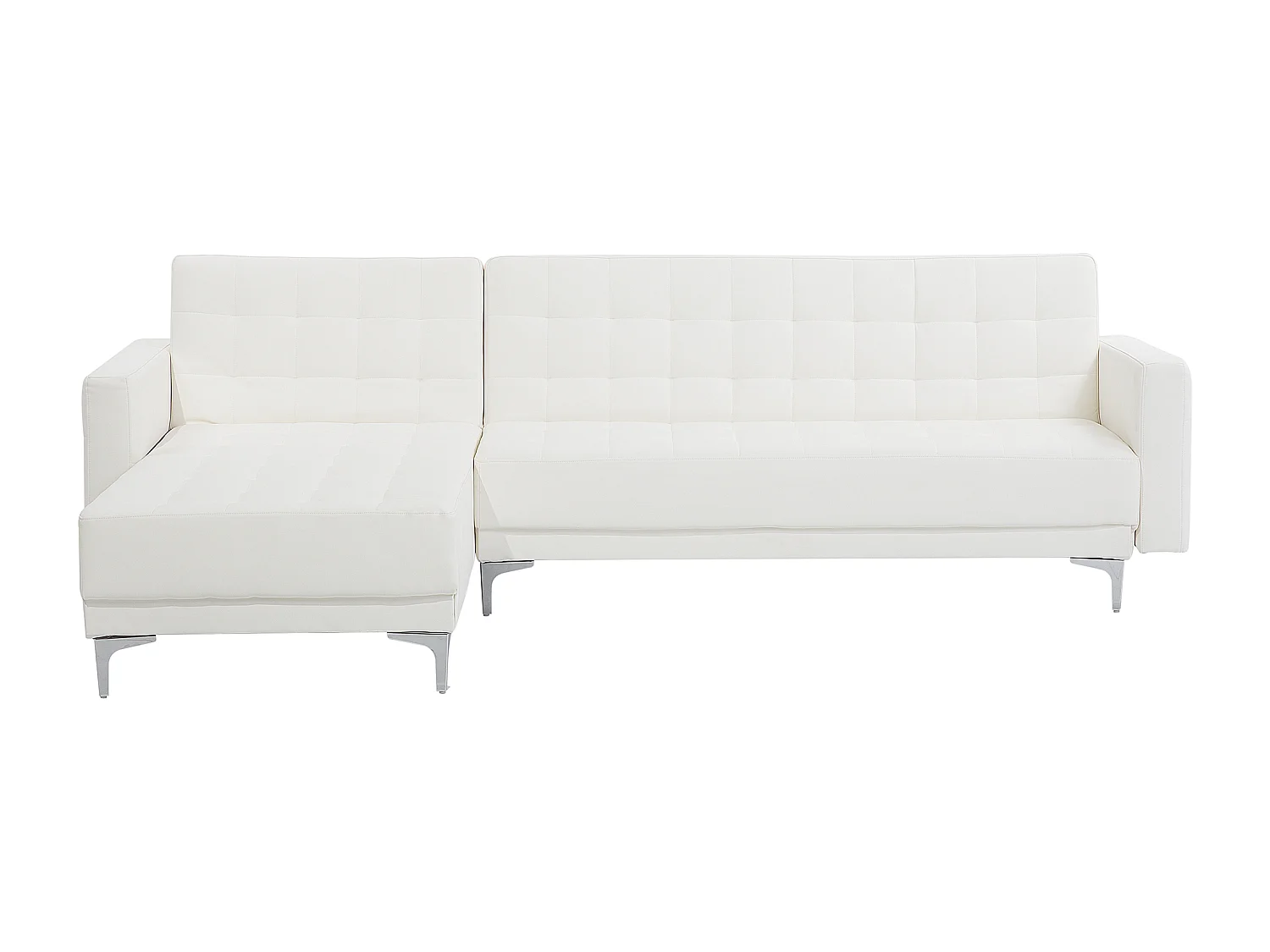 Canapé Angle à gauche Modulable Convertible Cuir PU Blanc Moderne Classique Aberdeen