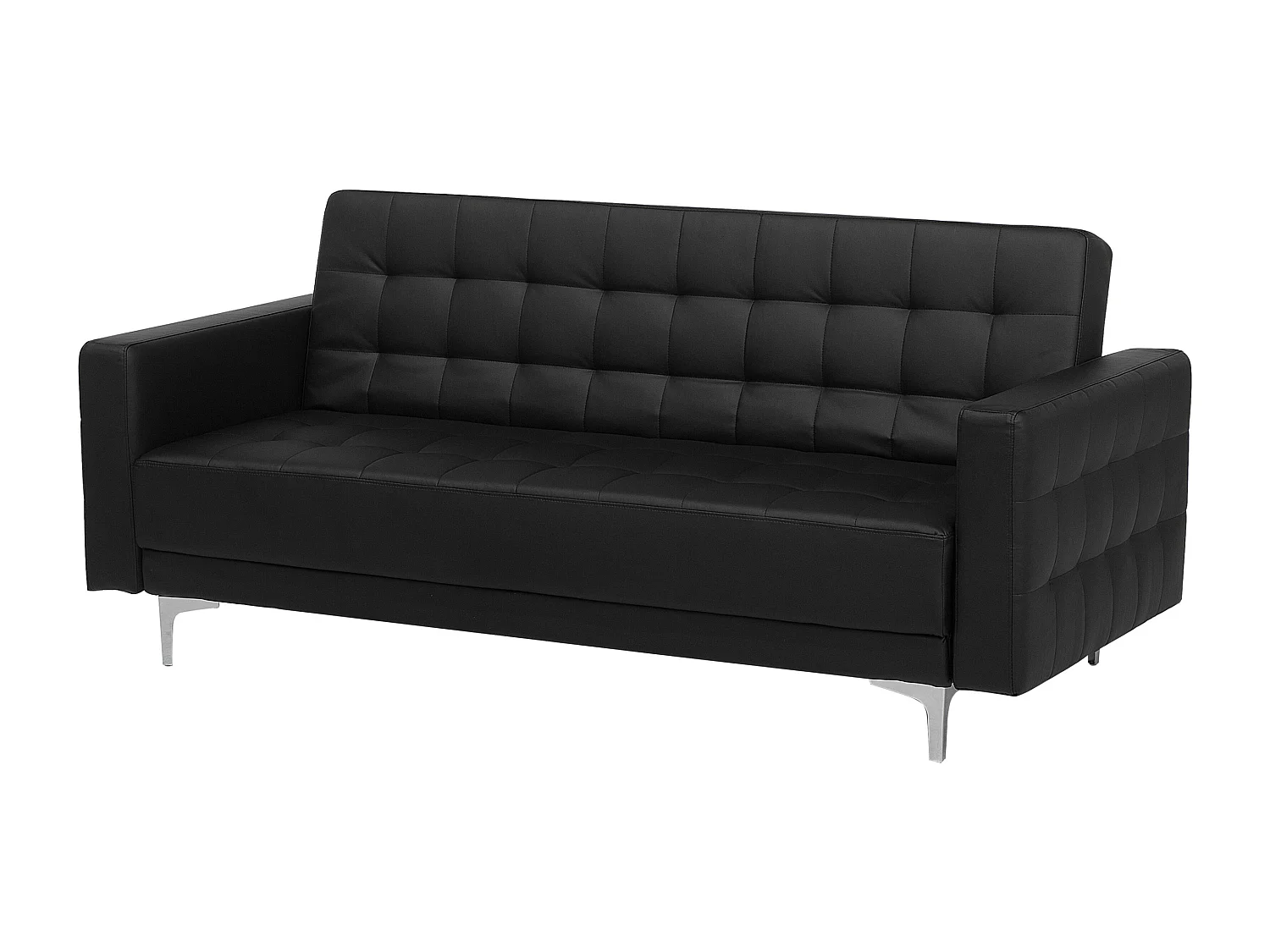 Sofá-cama ABERDEEN Pele sintética Preto 3 lugares