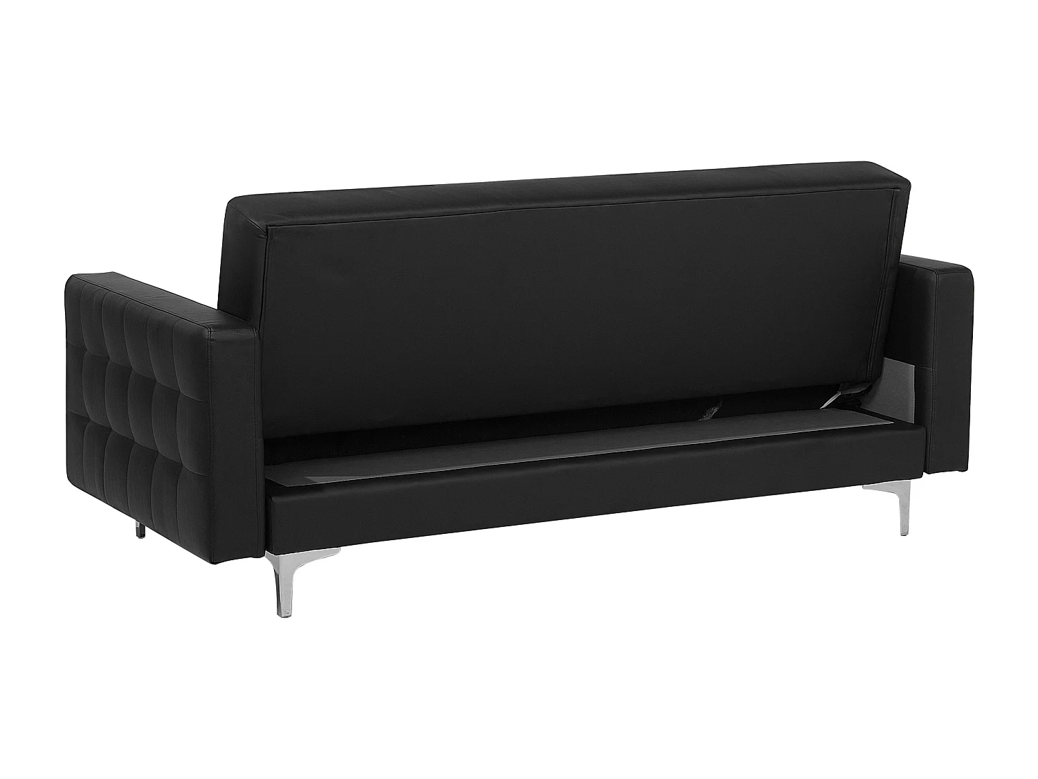 Sofá-cama ABERDEEN Pele sintética Preto 3 lugares