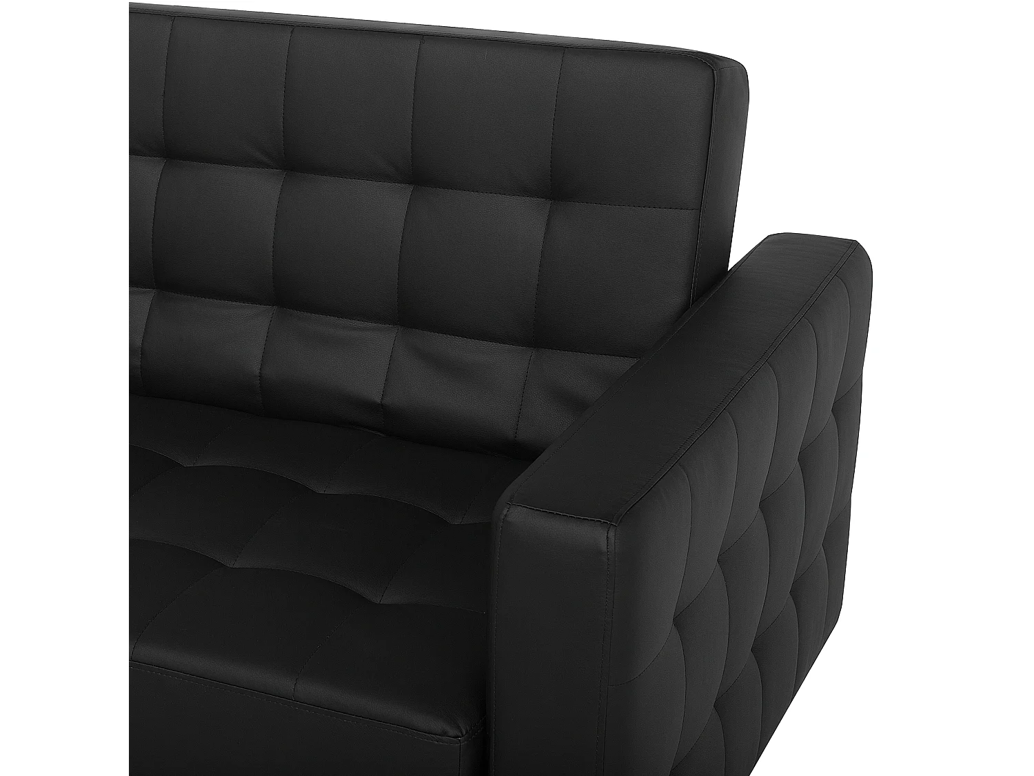 Sofá-cama ABERDEEN Pele sintética Preto 3 lugares