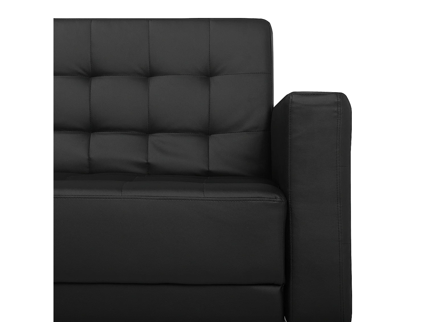 Sofá-cama ABERDEEN Pele sintética Preto 3 lugares