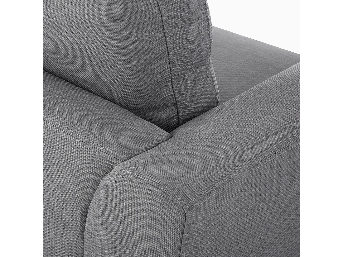 Hoekbank OSLO Stof Lichtgrijs Met ottomaan 5-zitter Linkerzijde