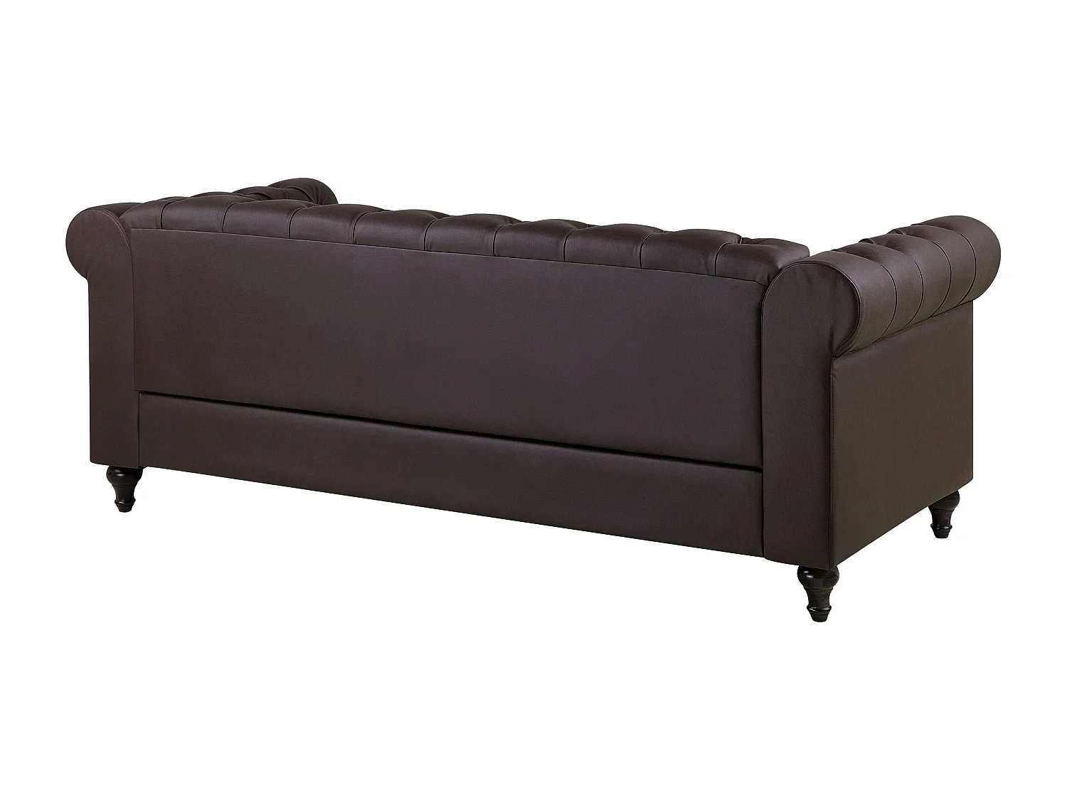 Divano CHESTERFIELD Pelle sintetica Marrone scuro 3 posti