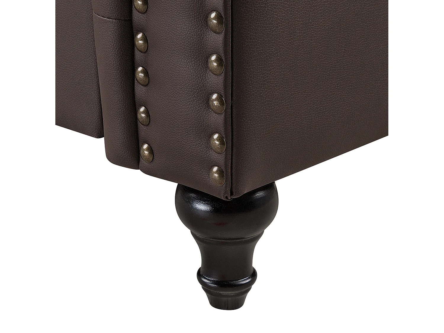 Divano CHESTERFIELD Pelle sintetica Marrone scuro 3 posti