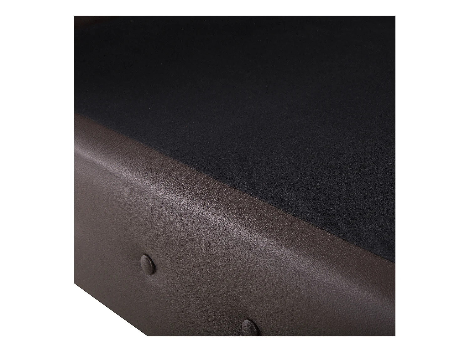 Edles, modernes 3-Sitzer-Sofa aus Kunstleder in Dunkelbraun Chesterfield