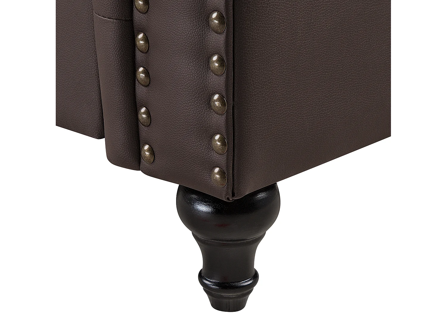 Bank CHESTERFIELD Kunstleer Donkerbruin 3-zitter