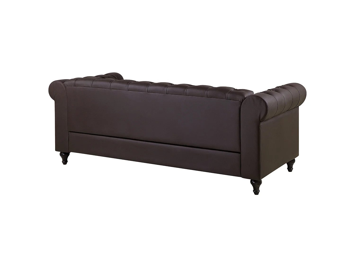 Bank CHESTERFIELD Kunstleer Donkerbruin 3-zitter