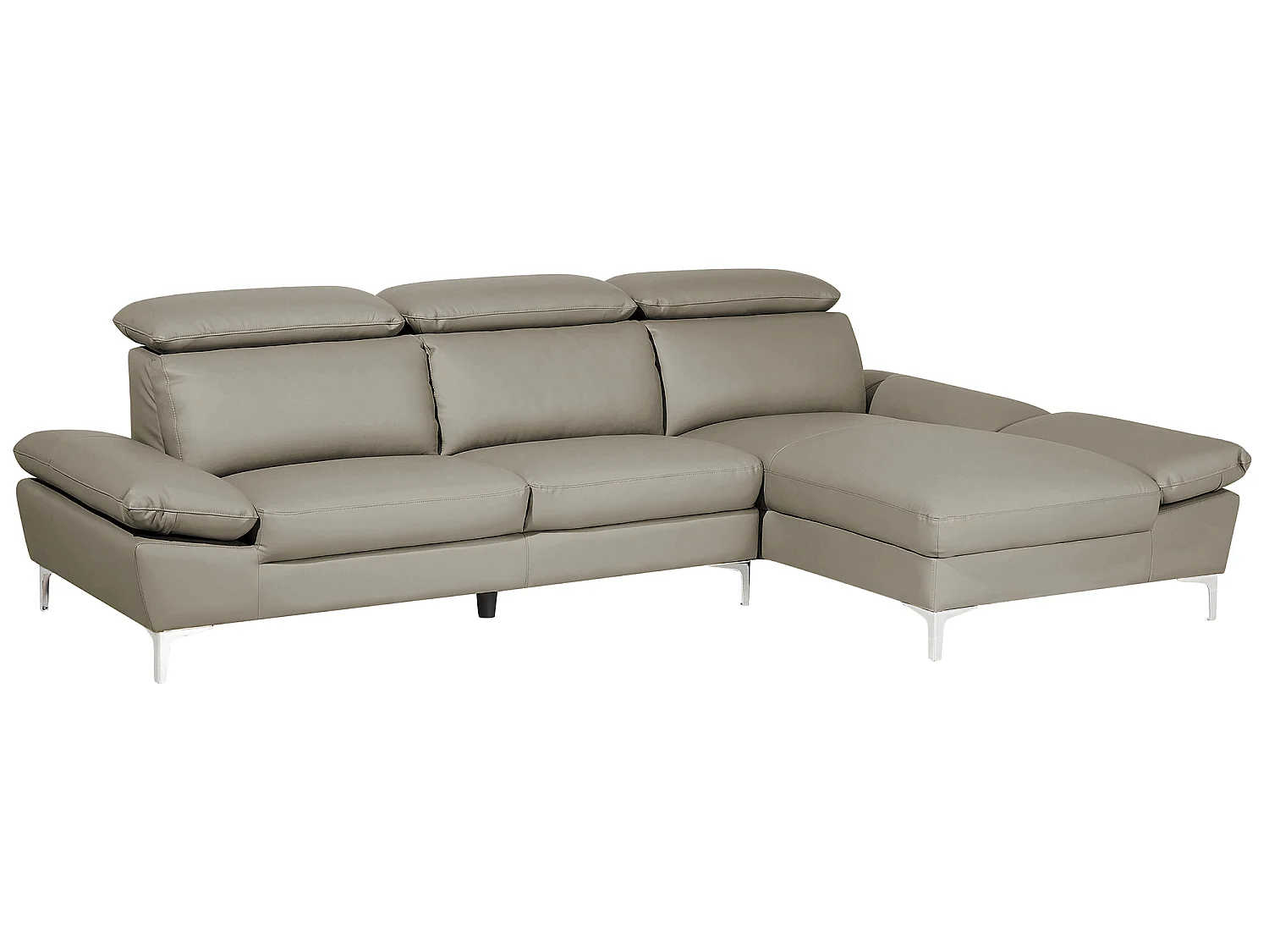 Hoekbank leer beige linkszijdig FARILA