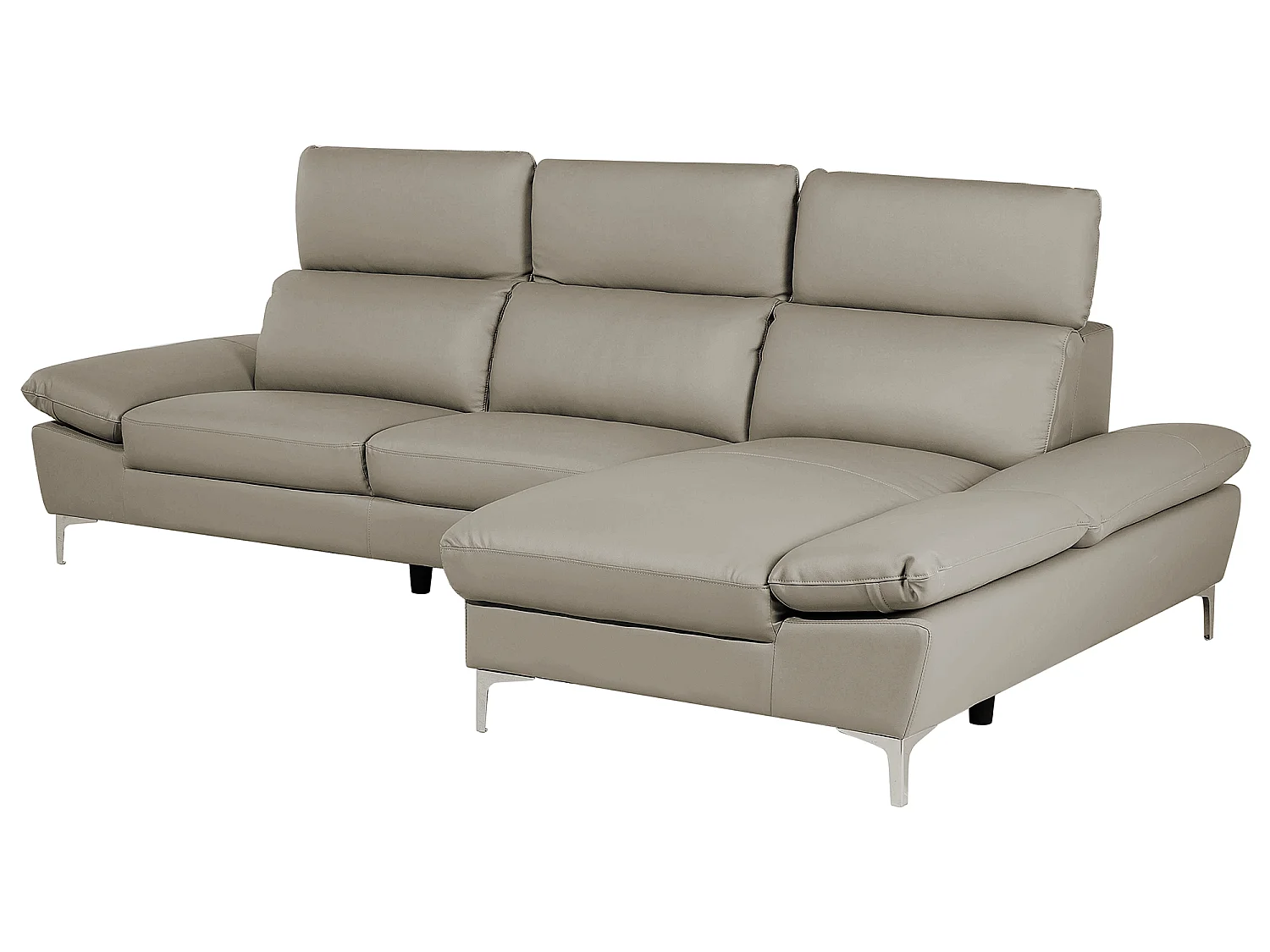 Hoekbank leer beige linkszijdig FARILA