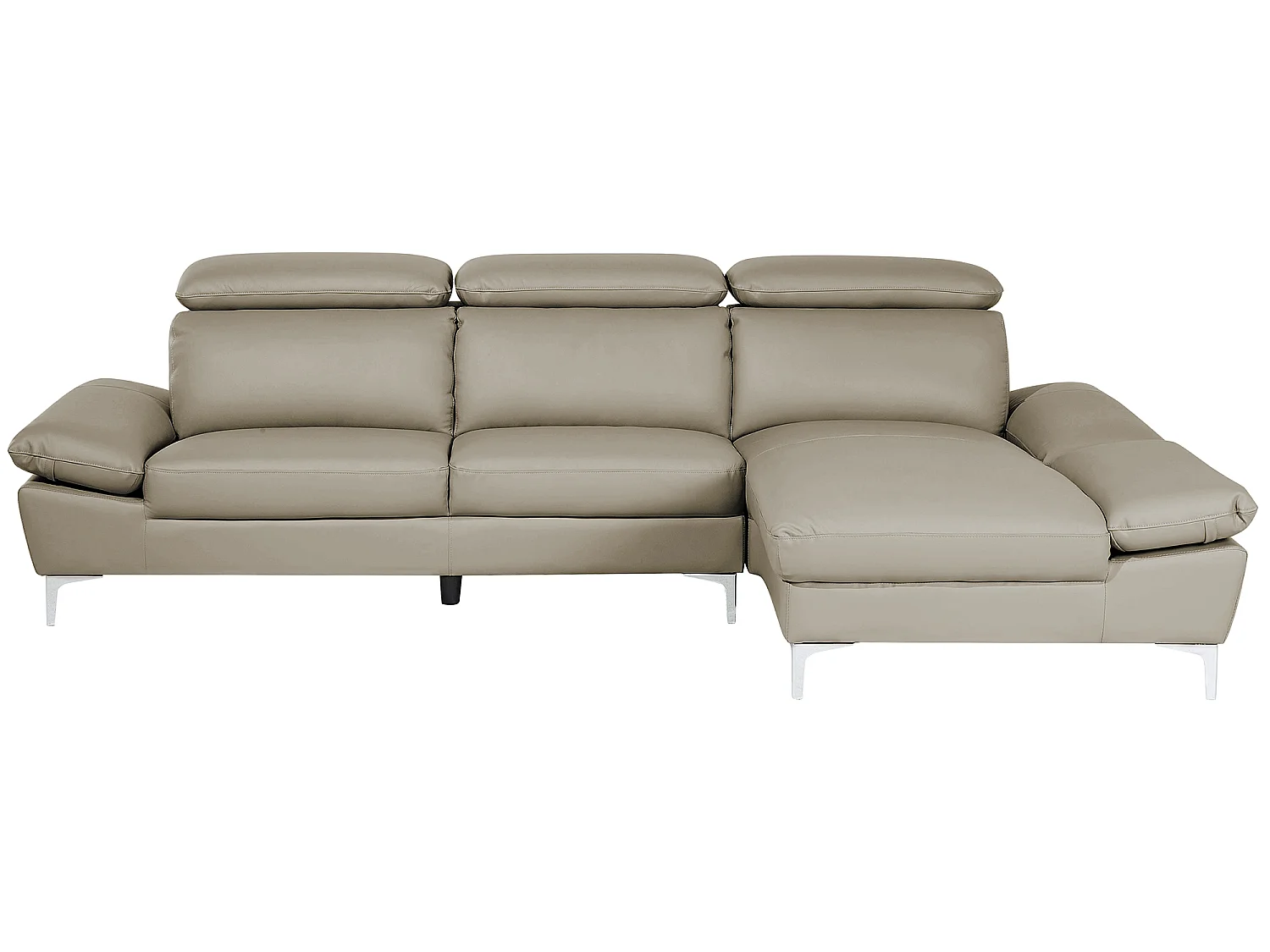 Hoekbank leer beige linkszijdig FARILA