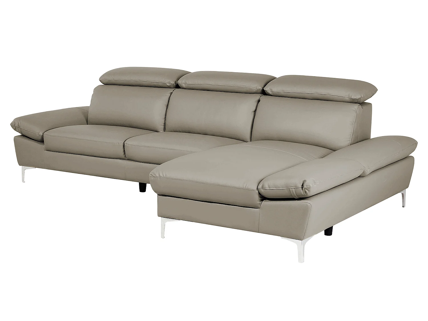 Hoekbank leer beige linkszijdig FARILA