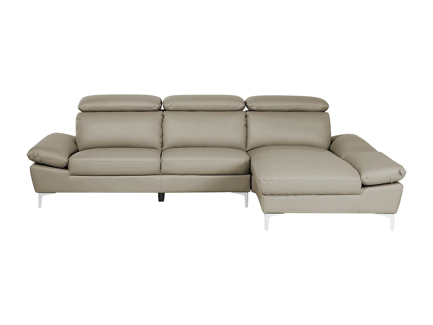 Hoekbank leer beige linkszijdig FARILA