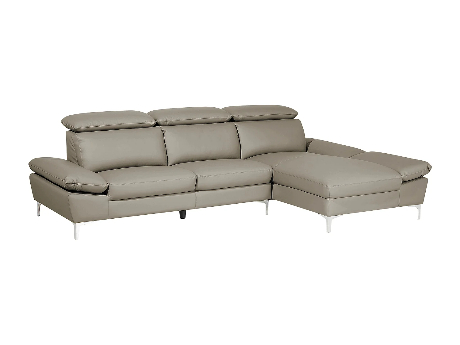 Hoekbank leer beige linkszijdig FARILA