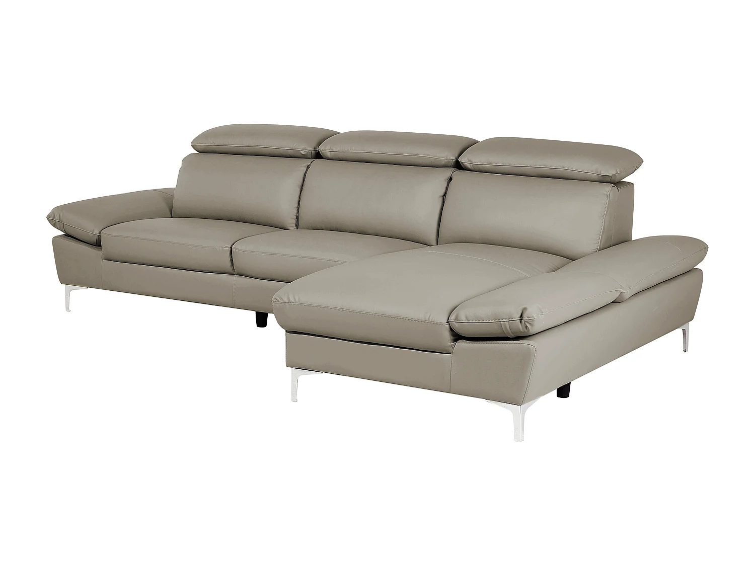 Hoekbank leer beige linkszijdig FARILA