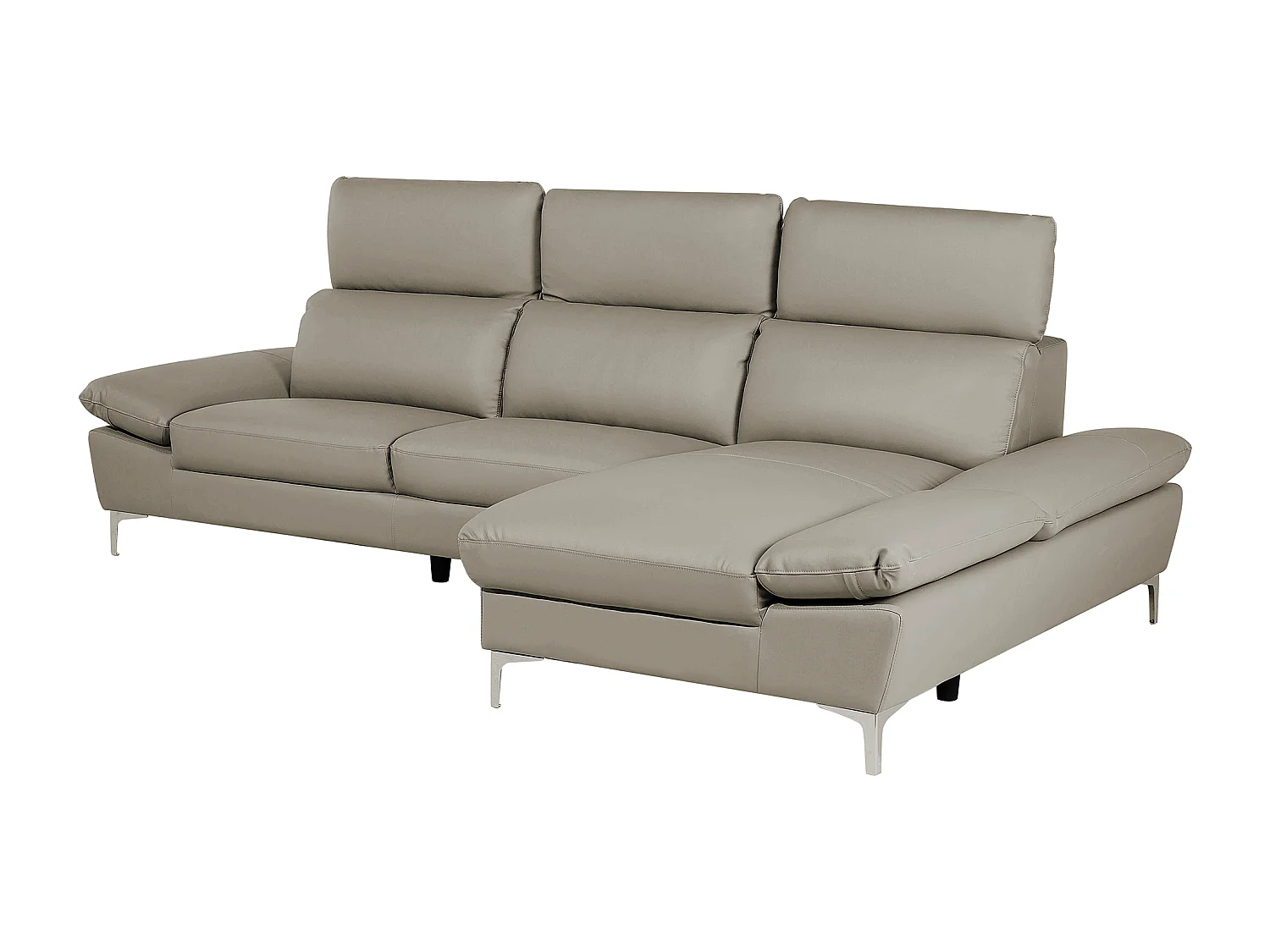 Hoekbank leer beige linkszijdig FARILA
